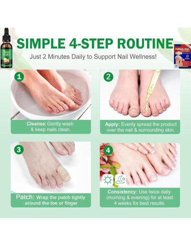 Parche Hidrogel para Uñas Fungosas Jynbloge - 21 Parches + Suero 30ml
