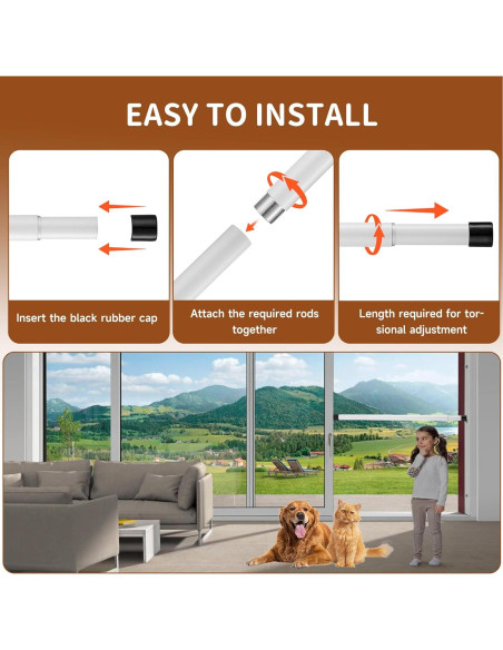 Barra de Seguridad Ajustable Widyana para Puertas Correderas 43-117 cm