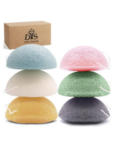 Set de 6 Esponjas de Konjac DYS Farm para Limpieza Facial