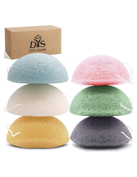 Set de 6 Esponjas de Konjac DYS Farm para Limpieza Facial