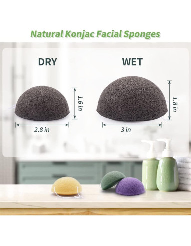 Set de 6 Esponjas de Konjac DYS Farm para Limpieza Facial