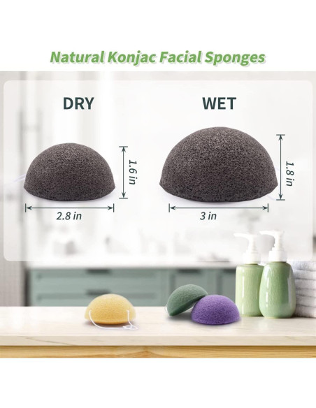 Set de 6 Esponjas de Konjac DYS Farm para Limpieza Facial