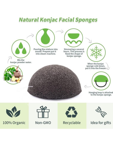 Set de 6 Esponjas de Konjac DYS Farm para Limpieza Facial