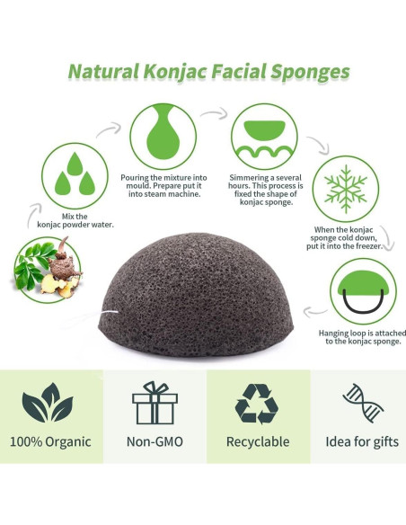 Set de 6 Esponjas de Konjac DYS Farm para Limpieza Facial