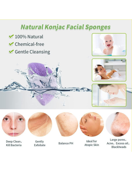 Set de 6 Esponjas de Konjac DYS Farm para Limpieza Facial