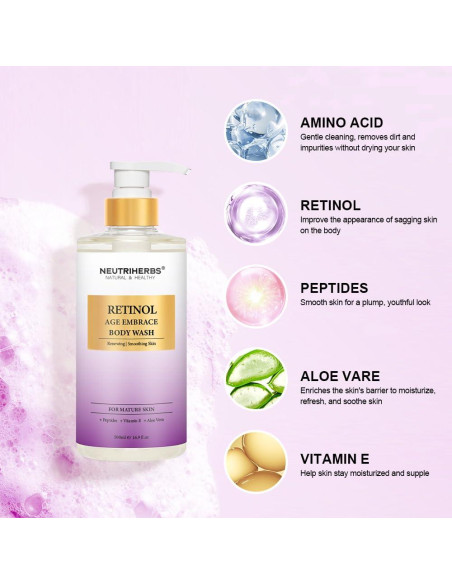 Gel de Ducha Antienvejecimiento Neutriherbs 500ml con Retinol y Aloe Vera