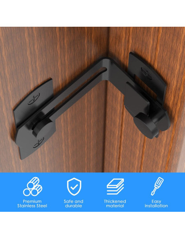 Cerradura de puerta de granero L'aimefois negra 90 - Pestillo seguro