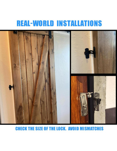 Cerradura de puerta de granero L'aimefois negra 90 - Pestillo seguro