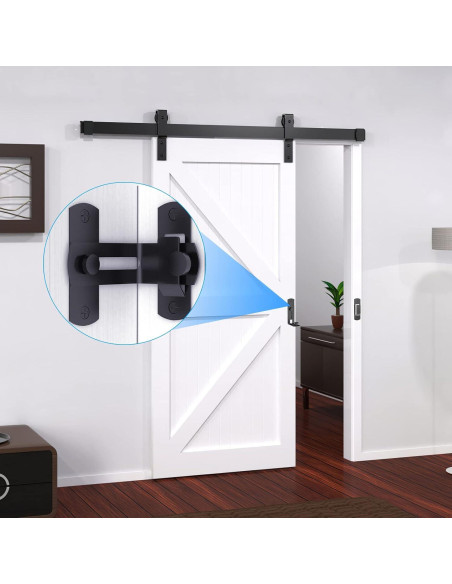 Cerradura de puerta de granero L'aimefois negra 90 - Pestillo seguro