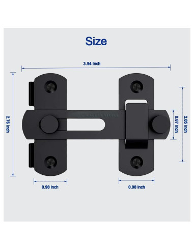 Cerradura de Puerta de Granero CRABSNAIL 4" Acero Inoxidable