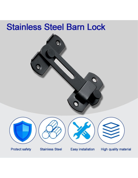 Cerradura de Puerta de Granero CRABSNAIL 4" Acero Inoxidable