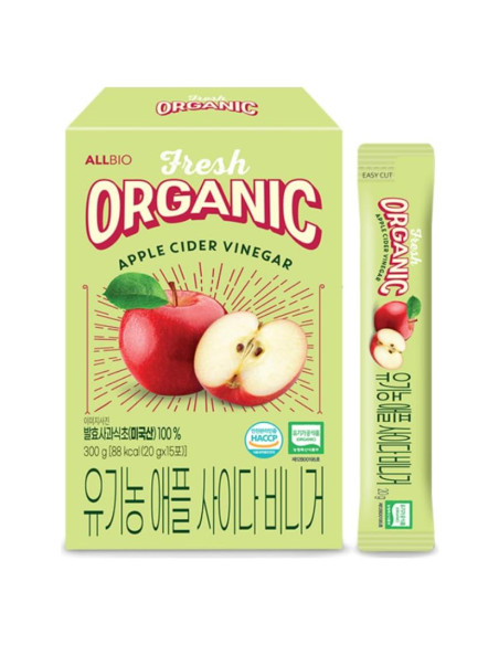 ALLBIO Vinagre de Sidra de Manzana Orgánico en Palitos 15 Unidades
