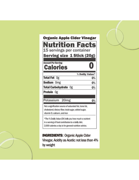 ALLBIO Vinagre de Sidra de Manzana Orgánico en Palitos 15 Unidades