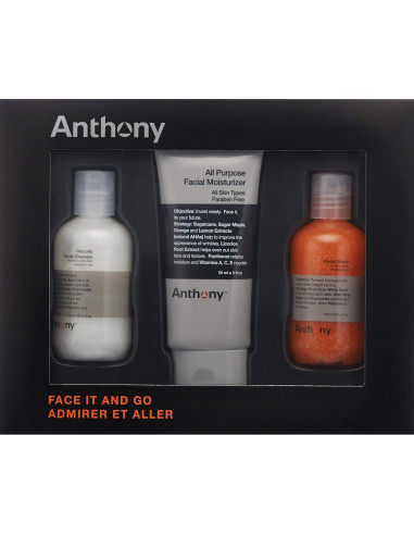 Kit de Cuidado Facial Anthony - Limpiador, Exfoliante e Hidratante