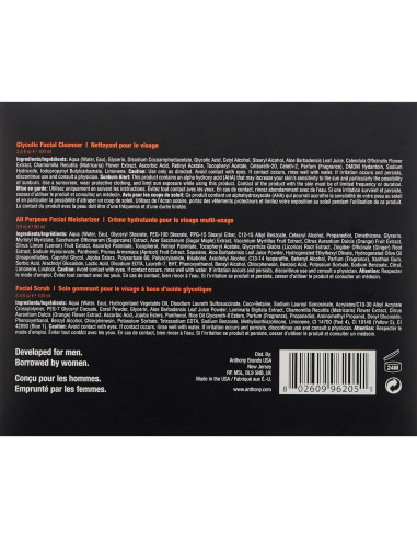 Kit de Cuidado Facial Anthony - Limpiador, Exfoliante e Hidratante