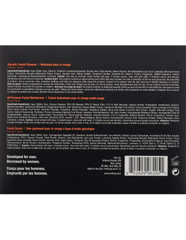 Kit de Cuidado Facial Anthony - Limpiador, Exfoliante e Hidratante