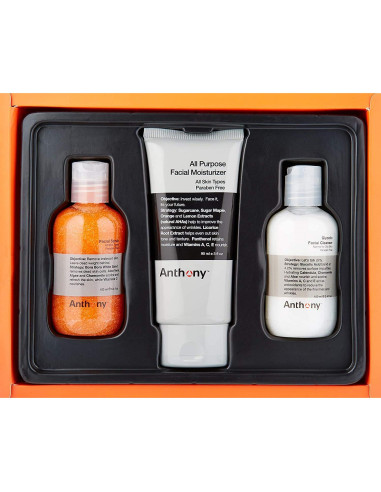 Kit de Cuidado Facial Anthony - Limpiador, Exfoliante e Hidratante