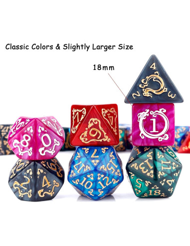 Conjunto de Dados Poliedricos PJOY DND 35pcs con Bolsa