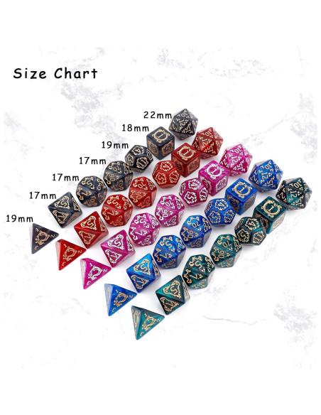 Conjunto de Dados Poliedricos PJOY DND 35pcs con Bolsa