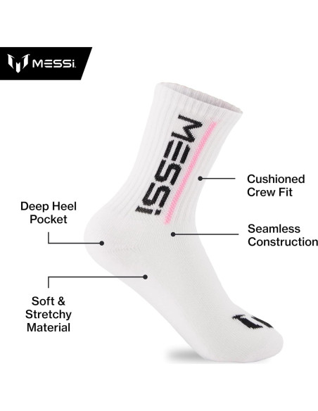 Calcetines de Messi para Niñas - Paquete de 6, Suaves y Cómodos