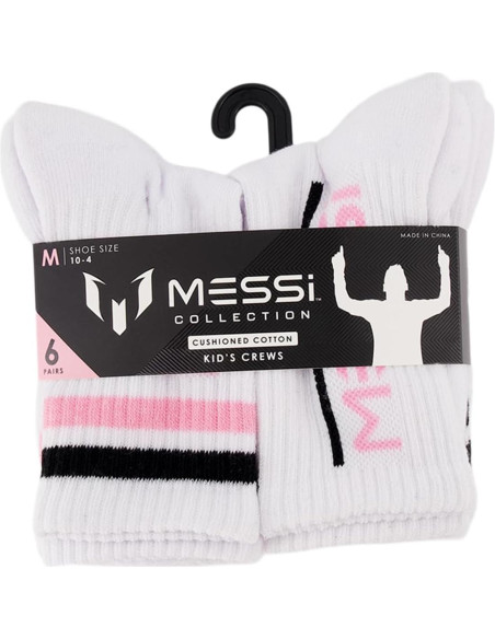 Calcetines de Messi para Niñas - Paquete de 6, Suaves y Cómodos