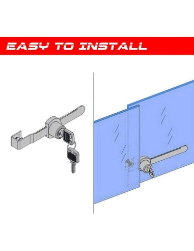 Cerradura de Trinquete WOOCH para Puerta de Vidrio Cromada - 2 Paquetes
