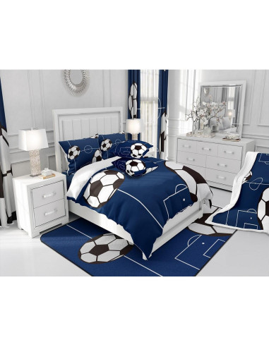 Juego de Sábanas Ajustadas de Fútbol Jejeloiu Individual