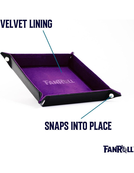Bandeja Plegable de Terciopelo FanRoll para Dados - Púrpura
