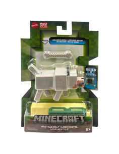 Figura Lobo Hostil Minecraft Mattel 4.4x12.7x19.1 cm