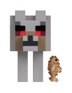 Figura Lobo Hostil Minecraft Mattel 4.4x12.7x19.1 cm 2