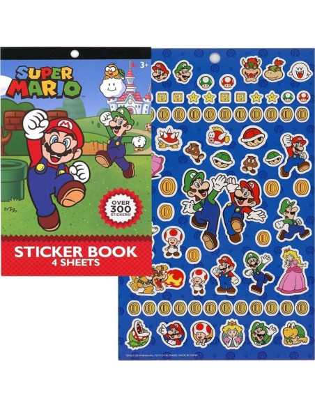 Set de Stickers Super Mario 300 Piezas Coloridos