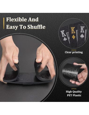 Baraja de Cartas de Póker Impermeables Wkchxd - 52 Cartas