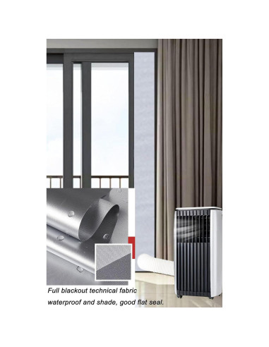 Kit de Ventilación para Aire Acondicionado Portátil tBesme - Sello Universal para Puertas Deslizantes 198-249 cm