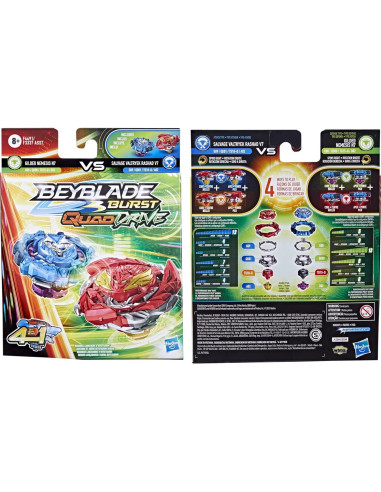 Beyblade Burst QuadDrive Salvage Valtryek y Gilded Nemesis - 2 Trompos