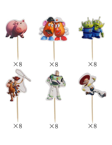 48 Piezas Adornos Pasteles Toy Story Decoración Cumpleaños
