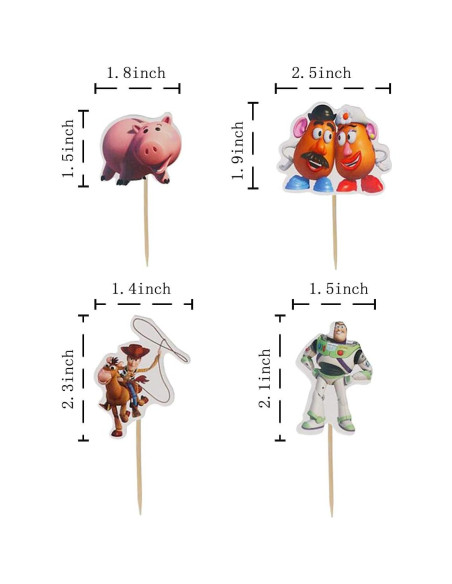 48 Piezas Adornos Pasteles Toy Story Decoración Cumpleaños