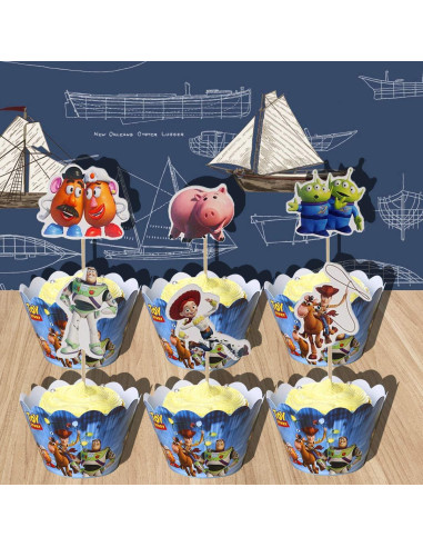 48 Piezas Adornos Pasteles Toy Story Decoración Cumpleaños