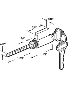 Cerradura de Cilindro Prime-Line E2103 3.18cm Cromada 2
