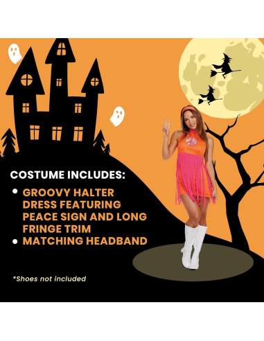 Vestido Halter Groovy Baby Dreamgirl con Diadema - T. Pequeño