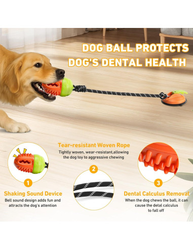 Juguete Interactivo para Perros Aipawzz con Ventosa y Cuerda
