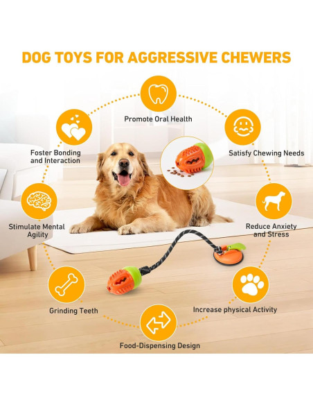 Juguete Interactivo para Perros Aipawzz con Ventosa y Cuerda