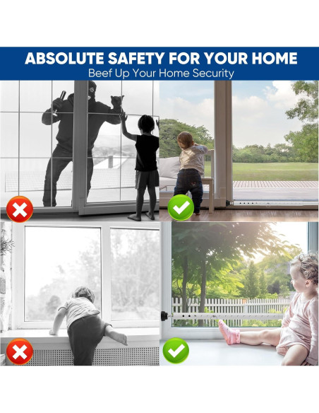 Barra de Seguridad Ajustable Supforce para Puertas Corredizas 43-140 cm