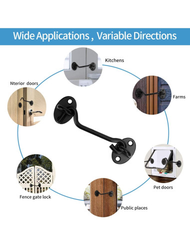 Cerradura de Puerta de Granero AsonTao 10.16 cm Acero Inoxidable