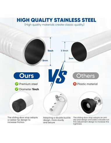 Barra de Seguridad Ajustable Supforce para Puertas Corredizas 43-140 cm