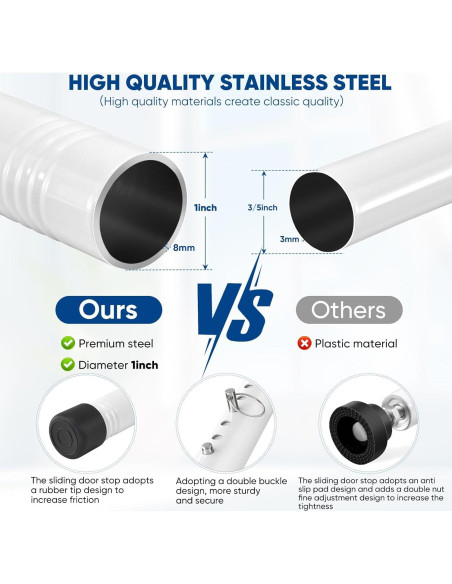 Barra de Seguridad Ajustable Supforce para Puertas Corredizas 43-140 cm