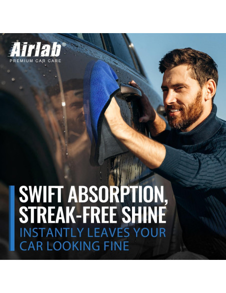 Toallas de Microfibra Airlab 40x40 cm, Paquete de 4, 800 GSM