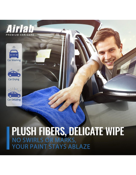 Toallas de Microfibra Airlab 40x40 cm, Paquete de 4, 800 GSM
