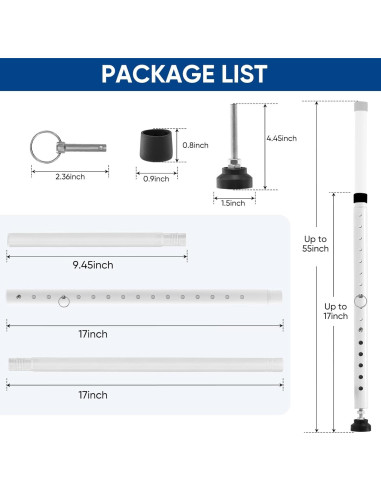 Barra de Seguridad Ajustable Supforce para Puertas Corredizas 43-140 cm