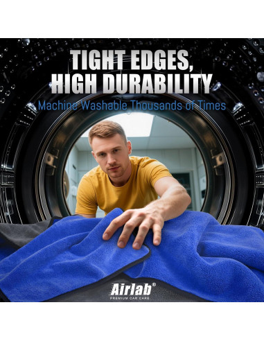 Toallas de Microfibra Airlab 40x40 cm, Paquete de 4, 800 GSM