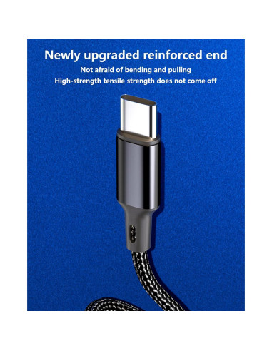 Paquete 5 Cables USB C 60W Nylon Trenzado 1.01m a 3.05m